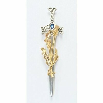 Lowland Claymore & Thistle Kilt Pin