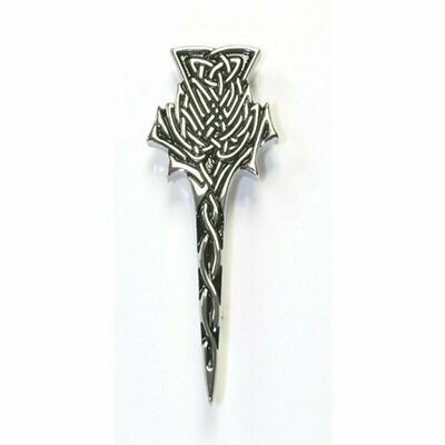 Highland Thistle Kilt Pin, Metal Finish: Chrome