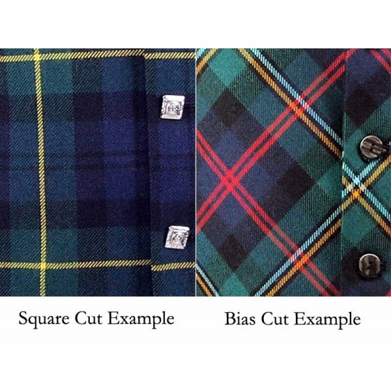Made To Measure Tartan Waistcoat, Waistcoat Tartan Style: Square Cut (tartan in + alignment)