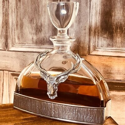 Majestic Stag Crystal & Pewter Decanter