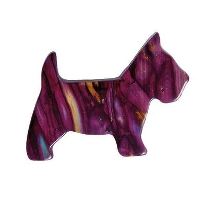 Scottie Dog Heathergem Brooch