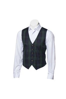 Machine Washable Tartan Waistcoat