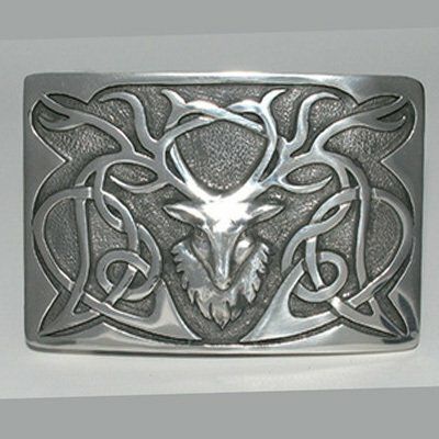 Pewter Stag Kilt Buckle
