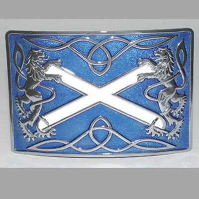 Highland Saltire Blue Kilt Buckle
