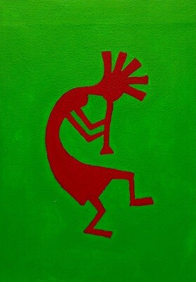Hand Painted Acrylic Kokopelli Figure Hand Painted Acrylic Kokopelli Figure