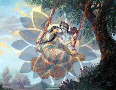 Radha Krishna on the swing