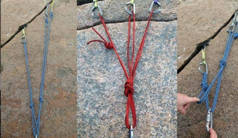 Ecualización de anclajes para montaña y escalada