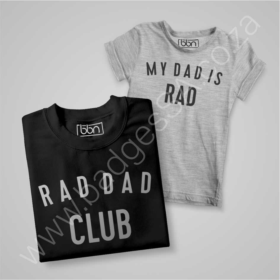 Rad Dad &amp;  Daddy&#39;s Rad Combo, Select Combo Option: D&amp;L02 - A - Mens Black, Kids Light Grey Melange