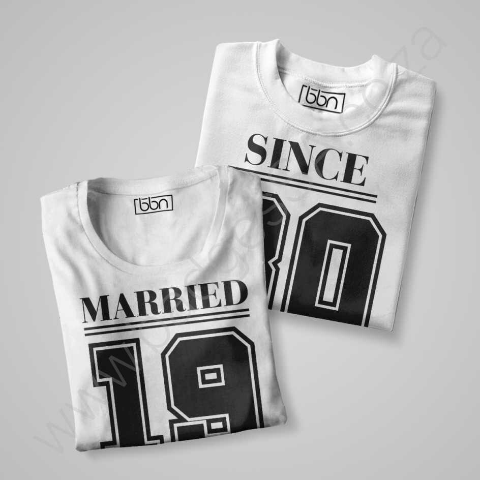 Married Since... Combo, Select Combo Option: H&amp;H00 - A - Mens White , Ladies White