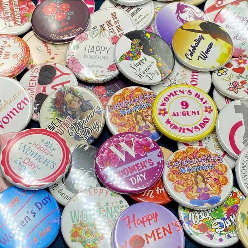 Women&#39;s Day Button Badges (PACK of 50)