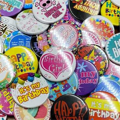 Birthday Button Badges (PACK of 50)