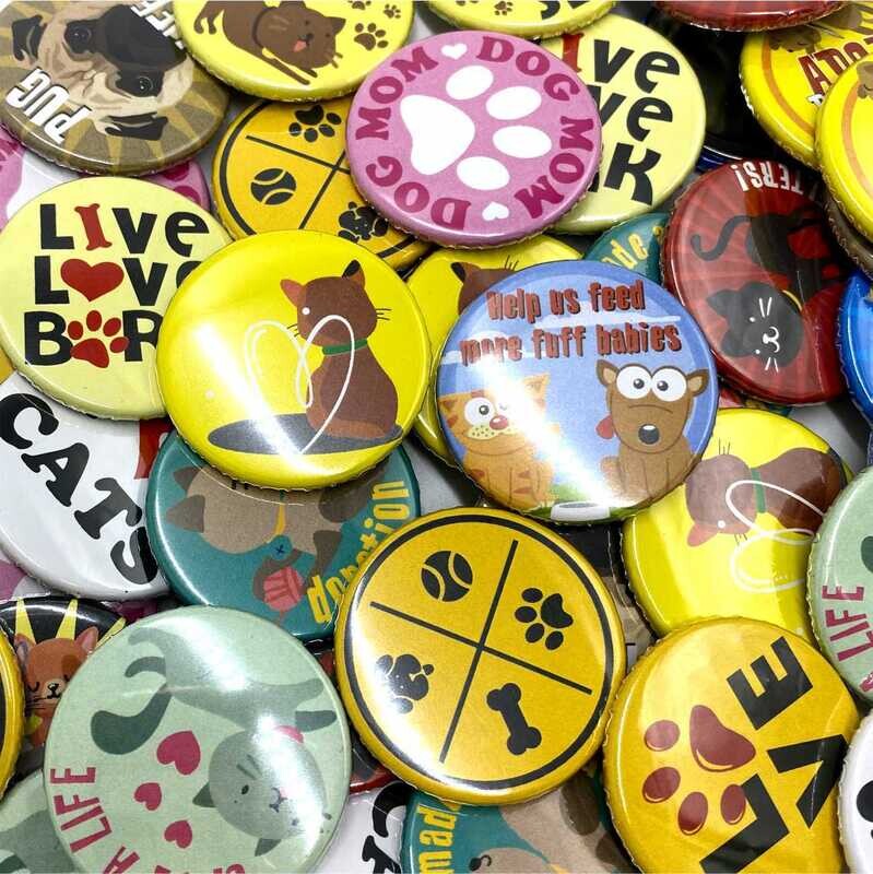 Pets Button Badges (PACK of 50)