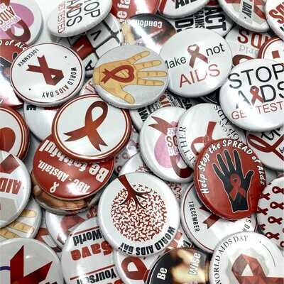 HIV / AIDS Awareness Button Badges (PACK of 50)