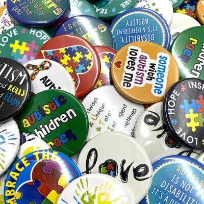 Autism Awareness Button Badges (PACK of 50)