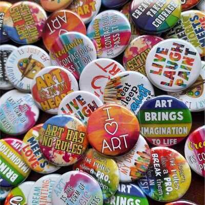 Art Button Badges (PACK of 50)