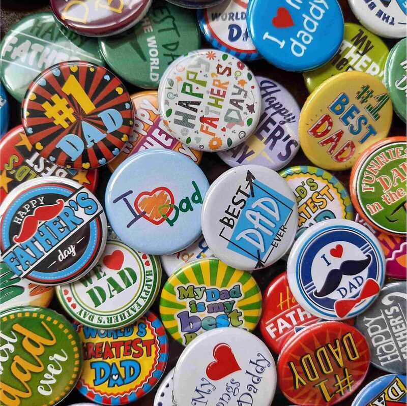 Father&#39;s Day Button Badges (PACK of 50)
