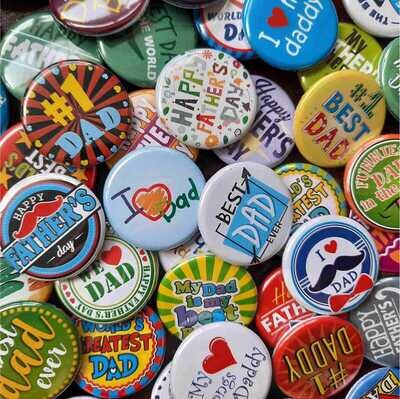 Father&#39;s Day Button Badges (PACK of 50)