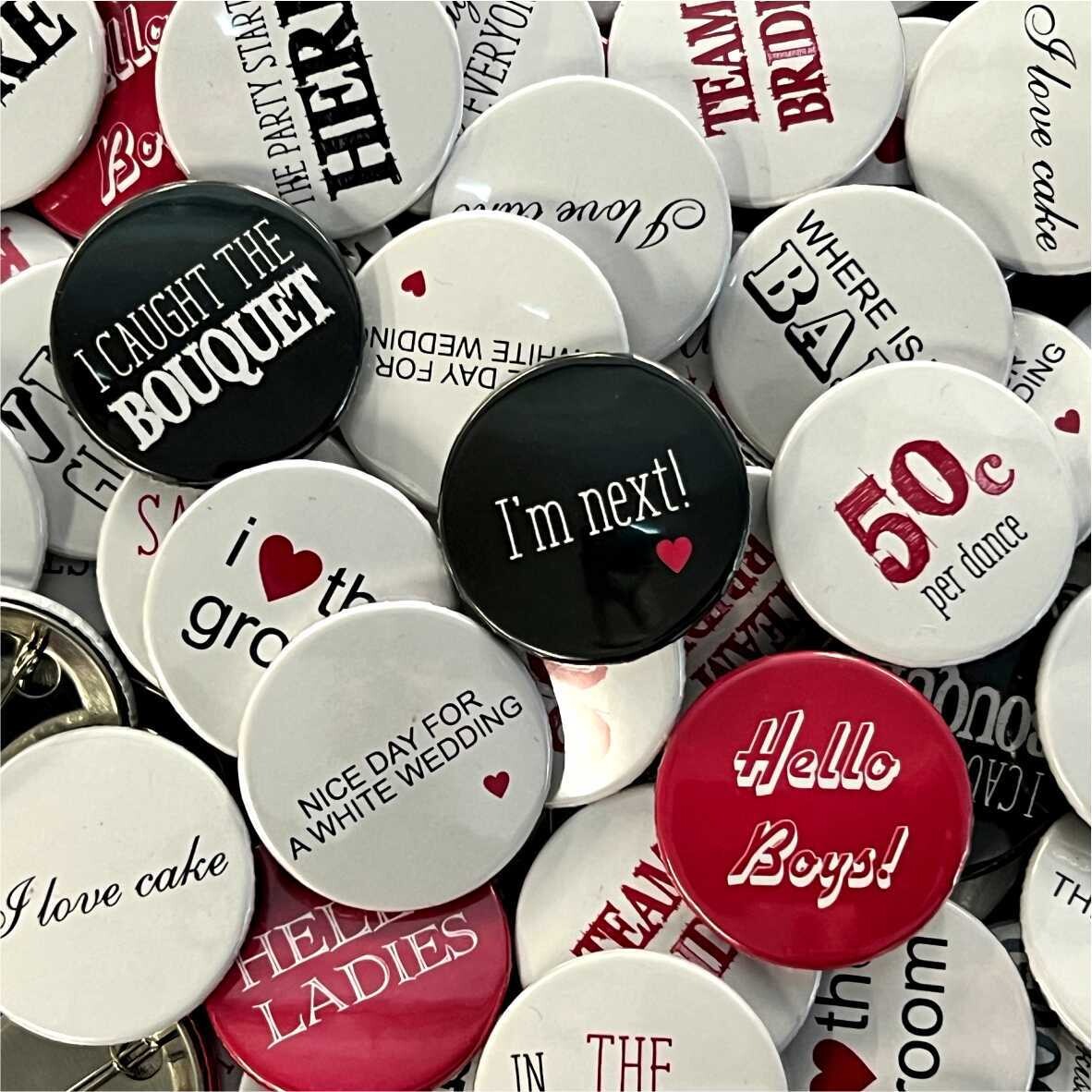 Bachelorette Party Button Badges (PACK of 50)