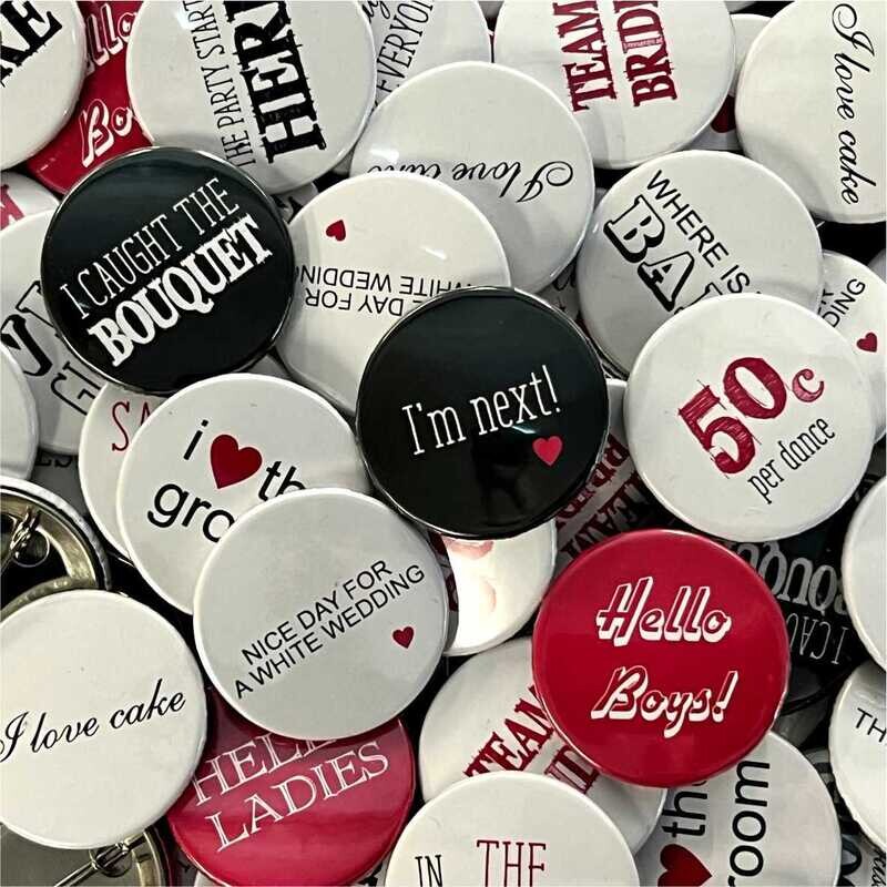 Bachelorette Party Button Badges (PACK of 50)