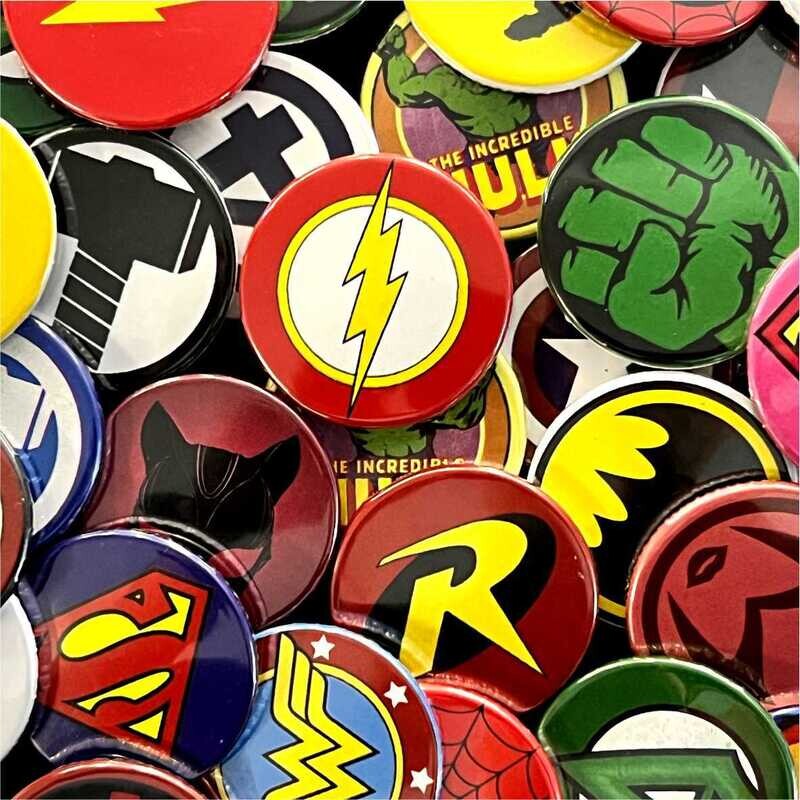 Superhero Button Badges (PACK of 50)