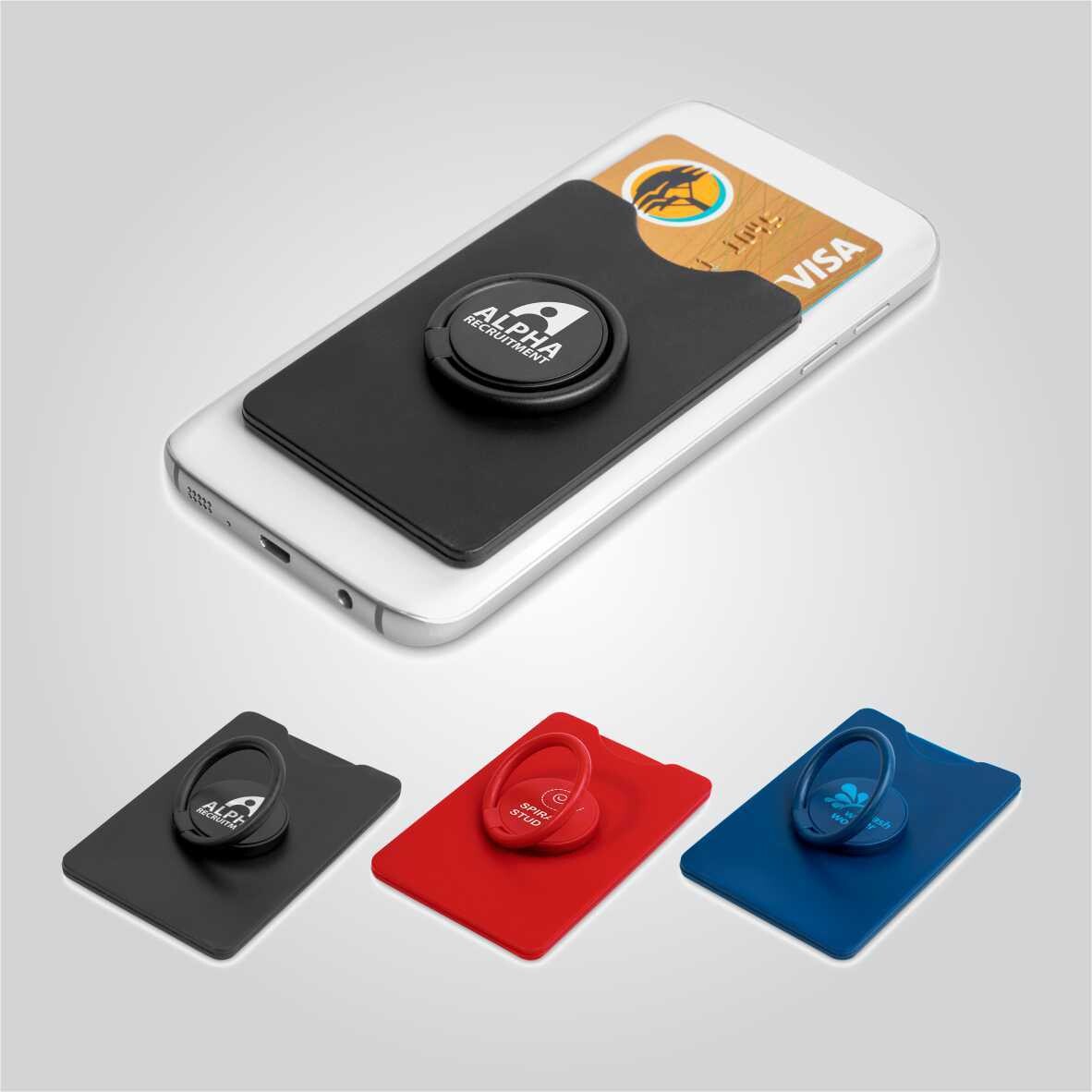 Axial Phone Card Holder, Ring Grip &amp; Phone Stand