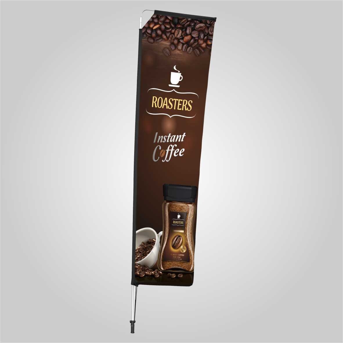 Legend 3m Sublimated Telescopic Double-Sided Flying Banner - 1 Complete Unit