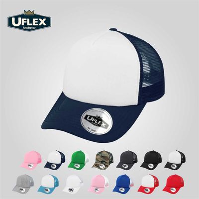 UFLEX 5 Panel CURVED Peak Trucker Cap