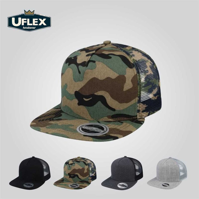 UFLEX 5 Panel FLAT Peak Trucker Cap