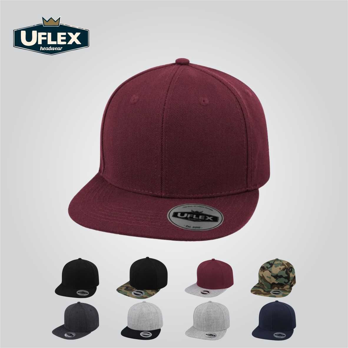 UFLEX 6P Flat Peak Snapback Cap