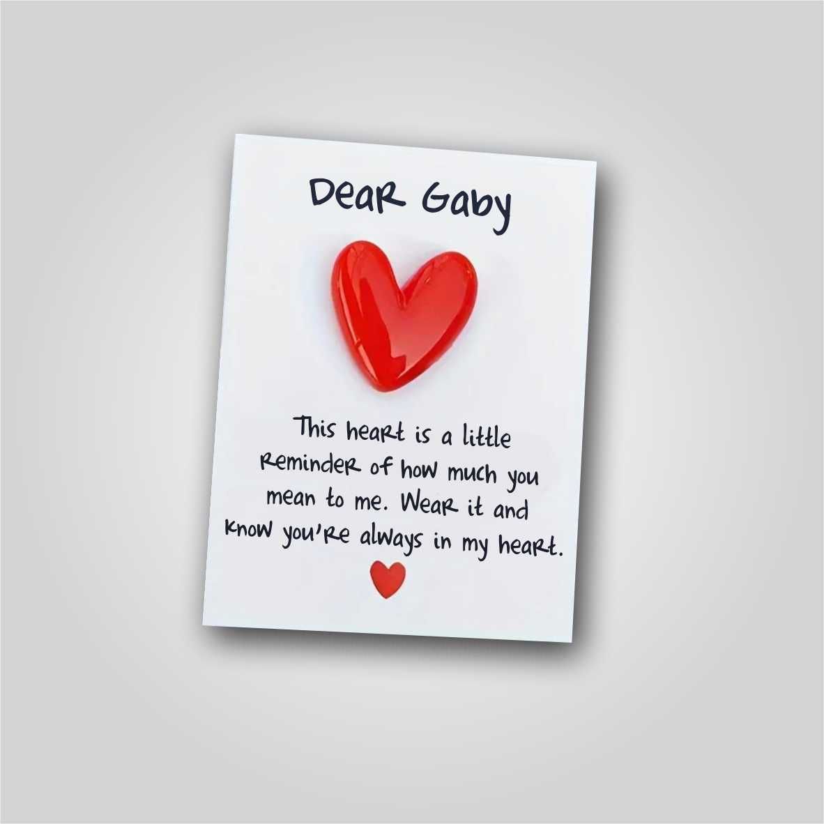 Personalised Card with Heart Lapel Pin