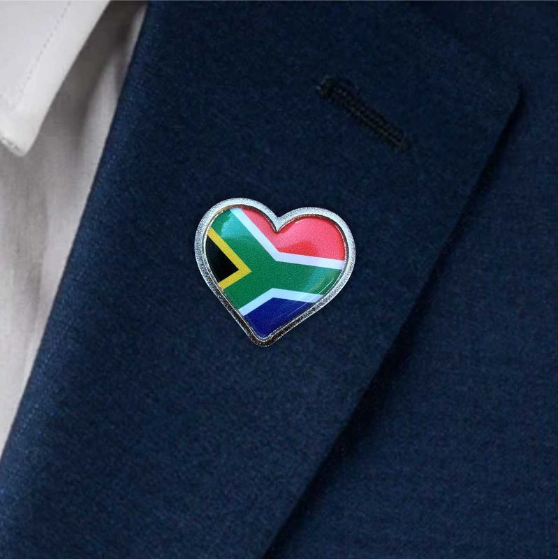 Heart Flag Lapel Badges