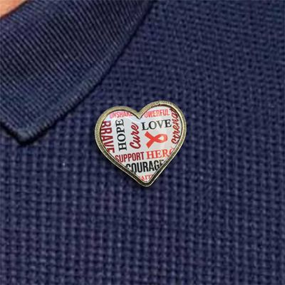 AIDS Awareness Heart Inspiring Words Badge