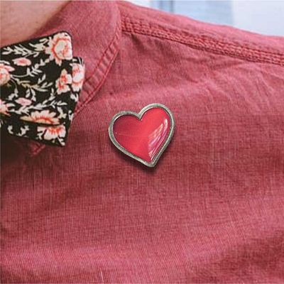 Heart Shaped Lapel Badge