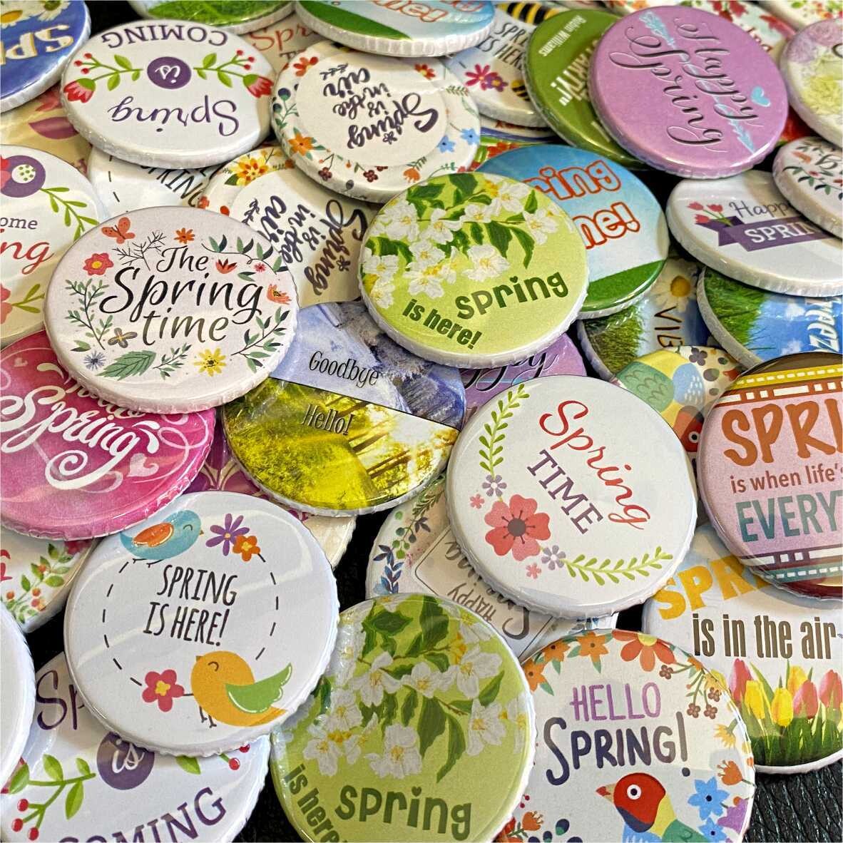 Spring Day Button Badges | Pack of 50