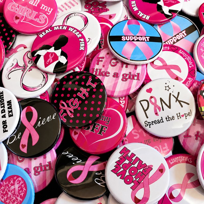 Breast Cancer Awareness Button Badges (PACK of 50)