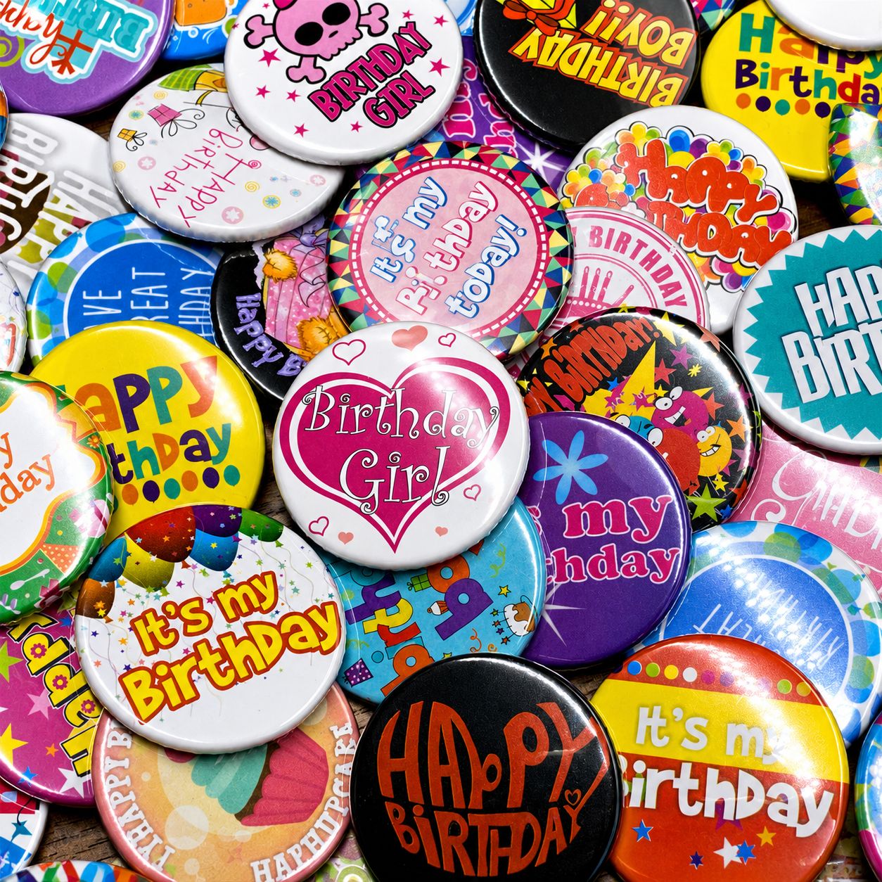 Birthday Button Badges (PACK of 50)