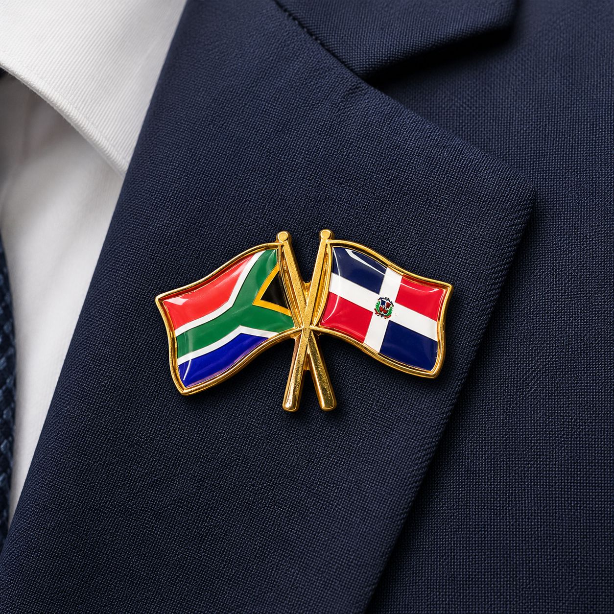 Double\Dual Flag Lapel Badges 30mm x 18mm