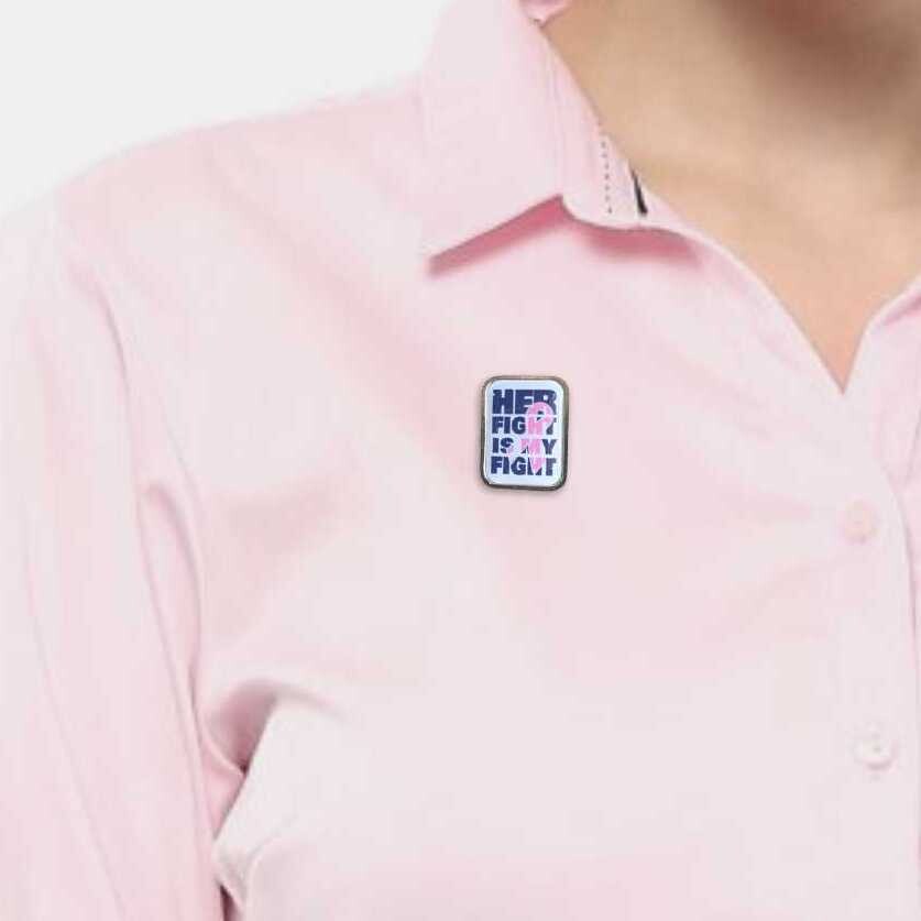 Breast Cancer Awareness Her Fight Lapel Badge
