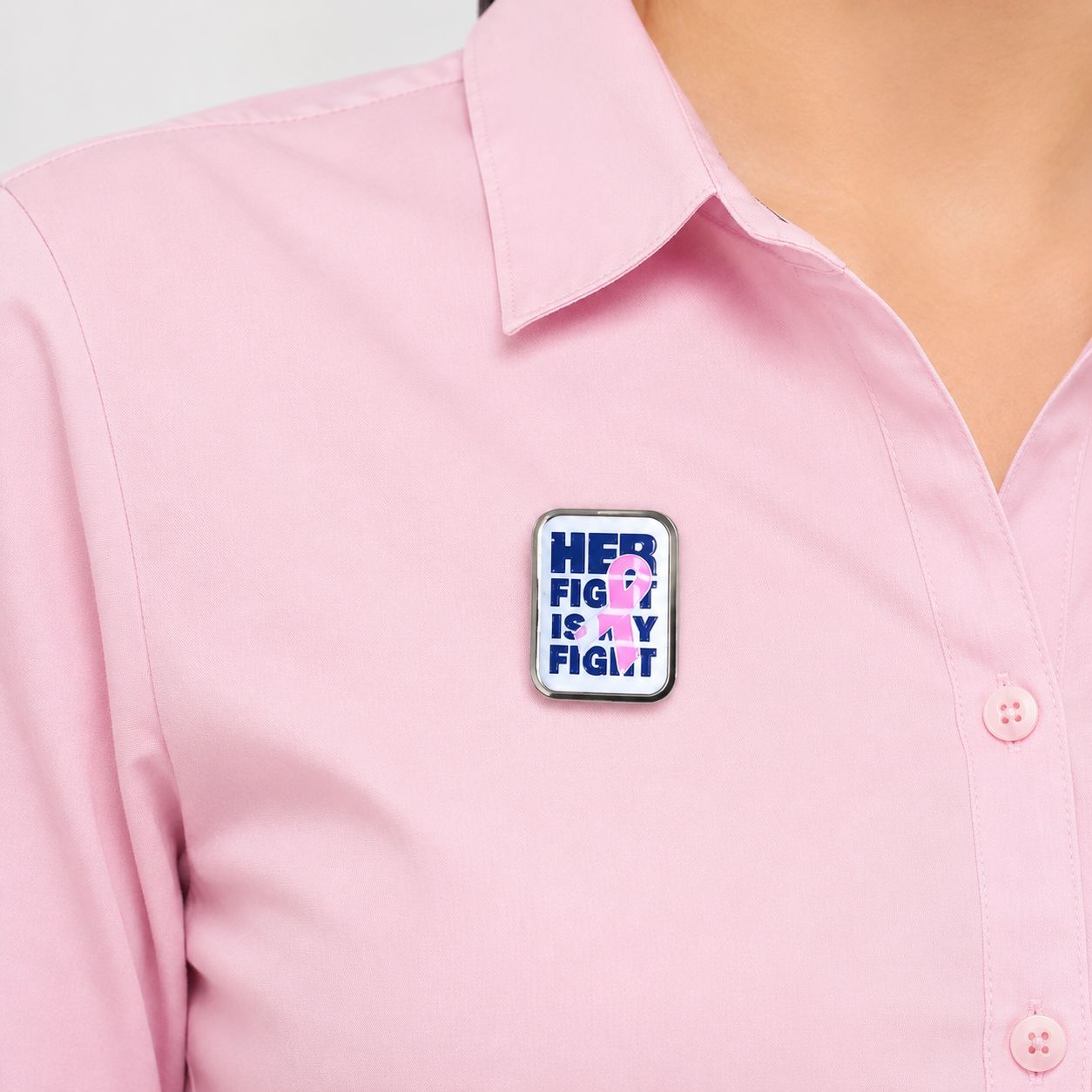 Breast Cancer Awareness Her Fight Lapel Badge