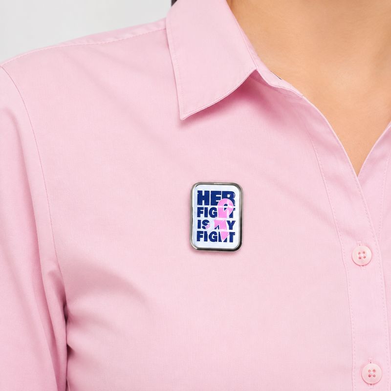 Breast Cancer Awareness Her Fight Lapel Badge
