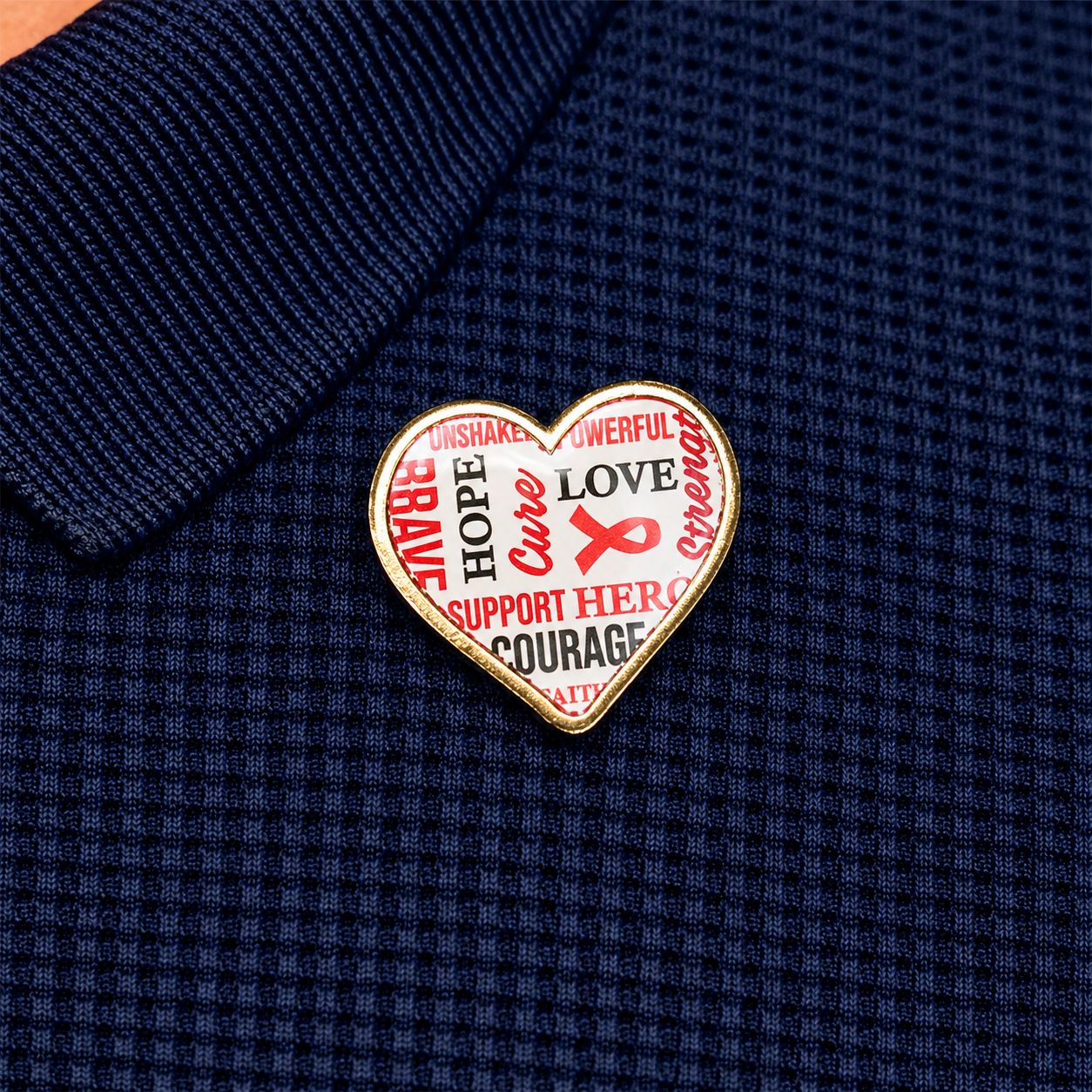 AIDS Awareness Heart Inspiring Lapel Badge