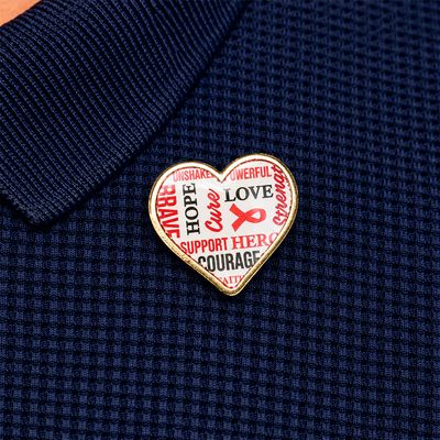 AIDS Awareness Heart Inspiring Lapel Badge