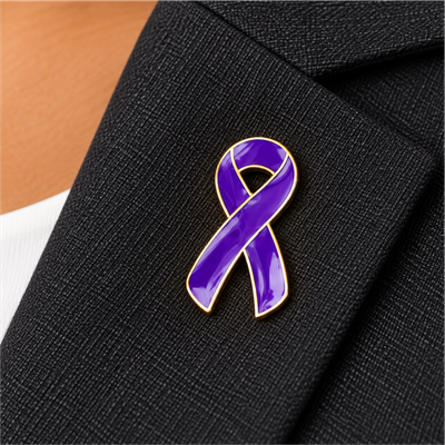 Custom Awareness Ribbon Lapel Badges – 27 mm
