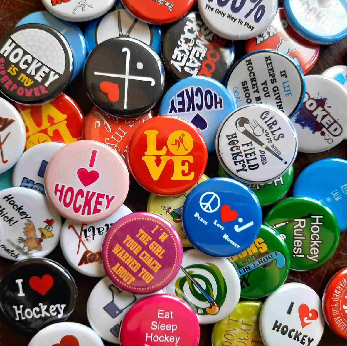 Hockey Button Badges | Pack of 50