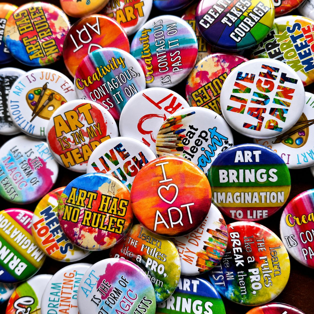 Art Button Badges (PACK of 50)