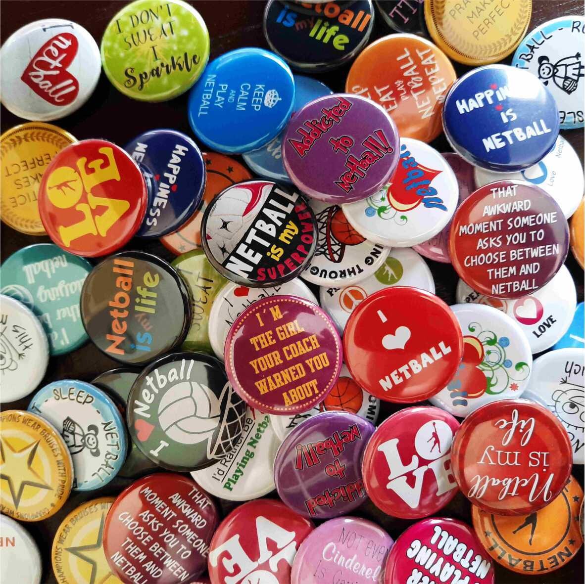 Netball Button Badges | Pack of 50