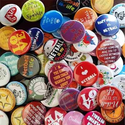 Netball Button Badges | Pack of 50