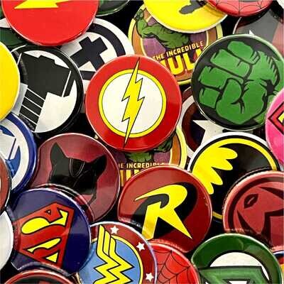 Superhero Button Badges | Pack of 50