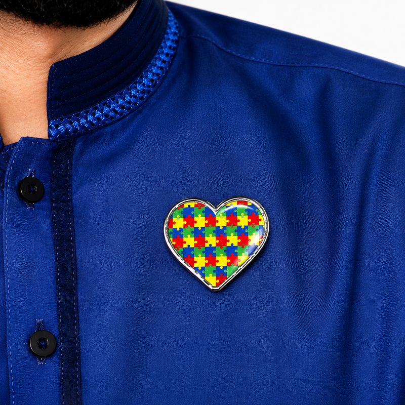 Autism Heart Puzzle Lapel Badge