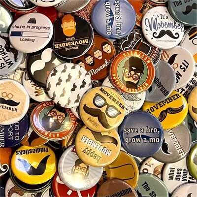 Movember Button Badges | Pack of 50